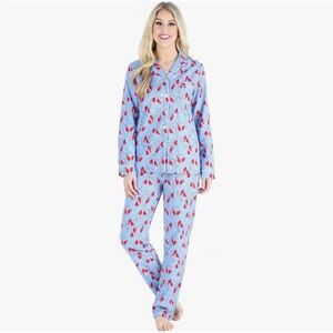 NWT Women's Cotton Flannel Long Sleeve Button-Down Pajamas PJ Set